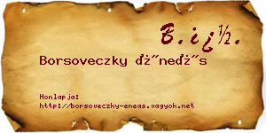 Borsoveczky Éneás névjegykártya